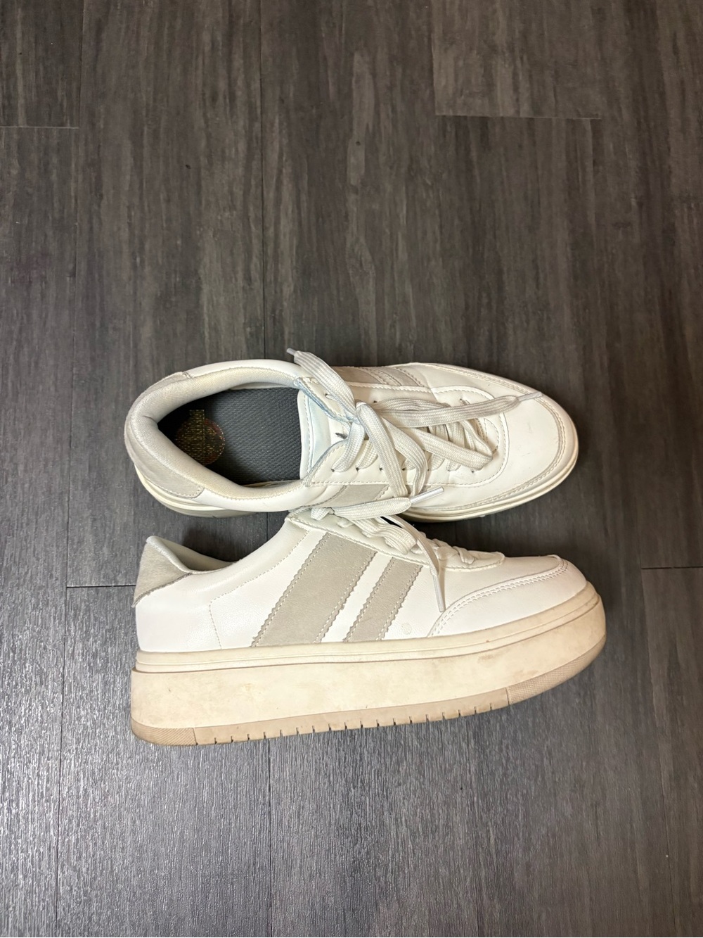 White Womens Platform Sneakers - Clean Casual Style